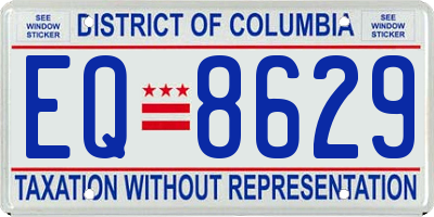 DC license plate EQ8629