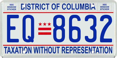 DC license plate EQ8632