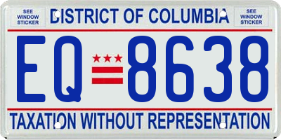 DC license plate EQ8638