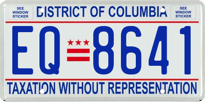 DC license plate EQ8641