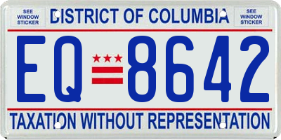 DC license plate EQ8642