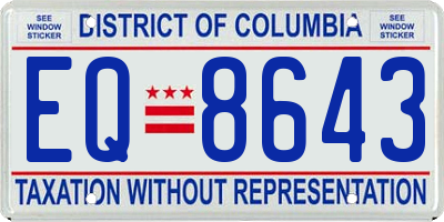 DC license plate EQ8643