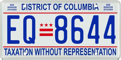 DC license plate EQ8644