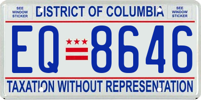 DC license plate EQ8646
