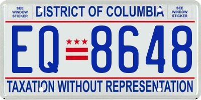 DC license plate EQ8648