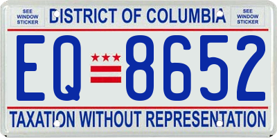 DC license plate EQ8652