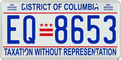 DC license plate EQ8653