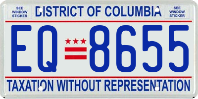 DC license plate EQ8655