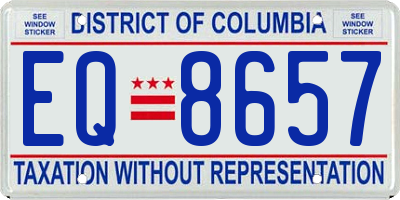 DC license plate EQ8657