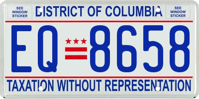 DC license plate EQ8658