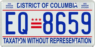 DC license plate EQ8659