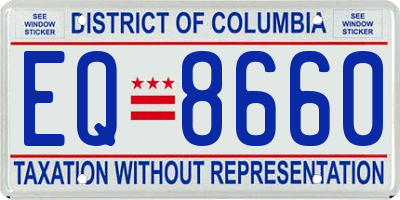 DC license plate EQ8660