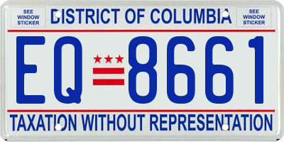 DC license plate EQ8661