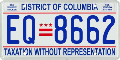 DC license plate EQ8662