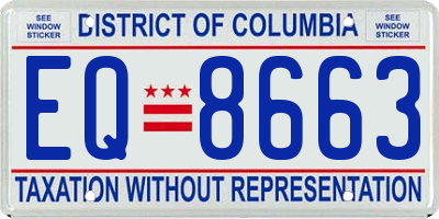 DC license plate EQ8663