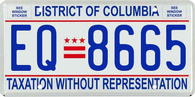 DC license plate EQ8665