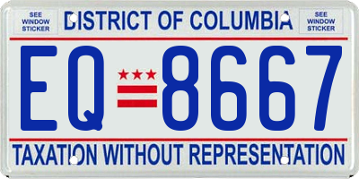 DC license plate EQ8667