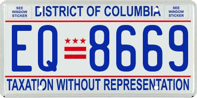 DC license plate EQ8669