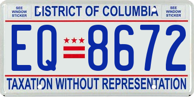 DC license plate EQ8672