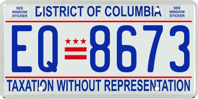 DC license plate EQ8673