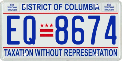 DC license plate EQ8674