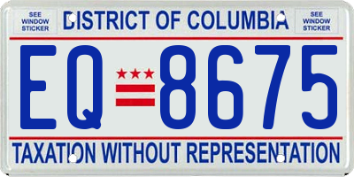 DC license plate EQ8675