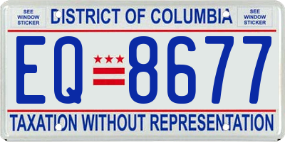 DC license plate EQ8677