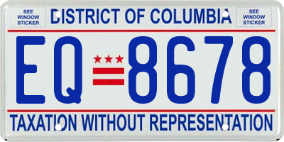 DC license plate EQ8678