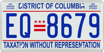 DC license plate EQ8679