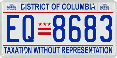 DC license plate EQ8683