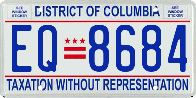 DC license plate EQ8684