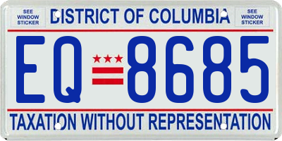 DC license plate EQ8685