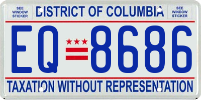 DC license plate EQ8686