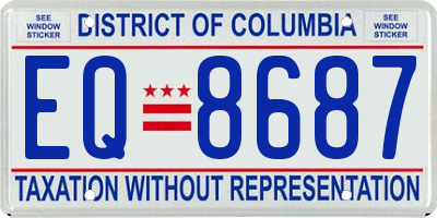 DC license plate EQ8687