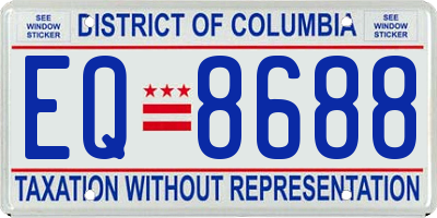 DC license plate EQ8688