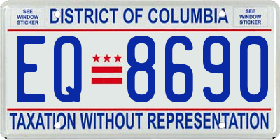 DC license plate EQ8690