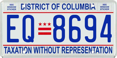 DC license plate EQ8694