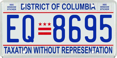 DC license plate EQ8695