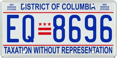 DC license plate EQ8696