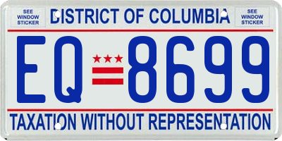 DC license plate EQ8699