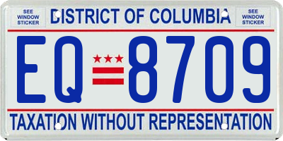 DC license plate EQ8709