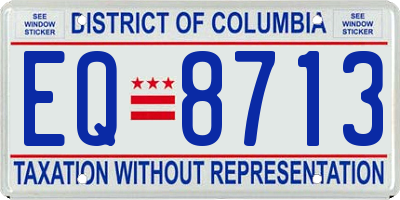 DC license plate EQ8713
