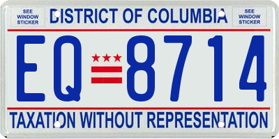 DC license plate EQ8714