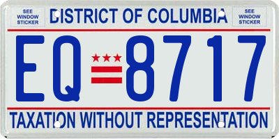 DC license plate EQ8717