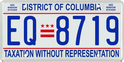 DC license plate EQ8719