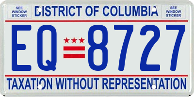 DC license plate EQ8727