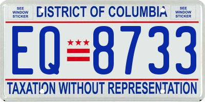 DC license plate EQ8733
