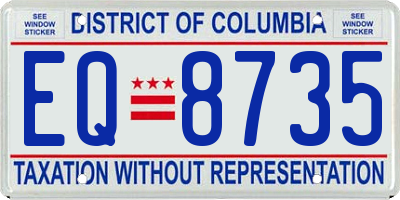 DC license plate EQ8735