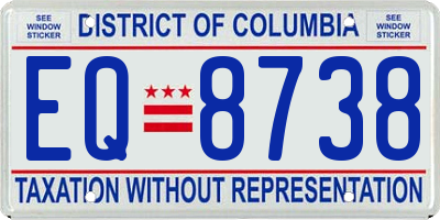 DC license plate EQ8738