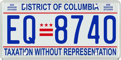 DC license plate EQ8740